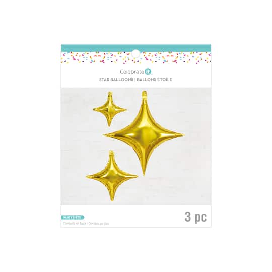 12 Pack: 4-Pointed Star Foil Balloons Set by Celebrate It™